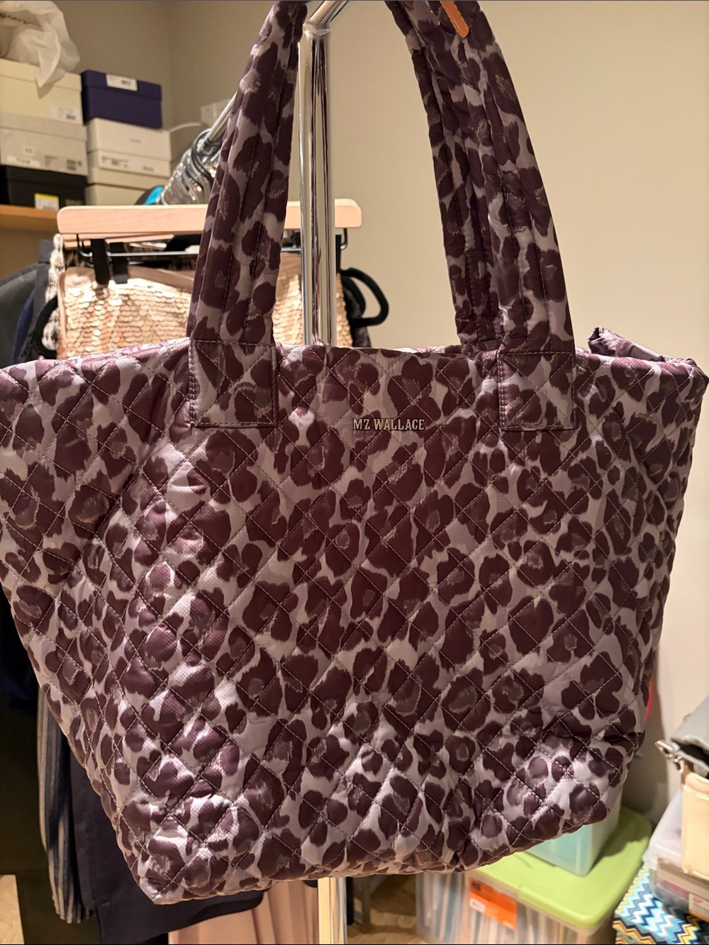 MZ Wallace Quilted Leopard-Print Tote